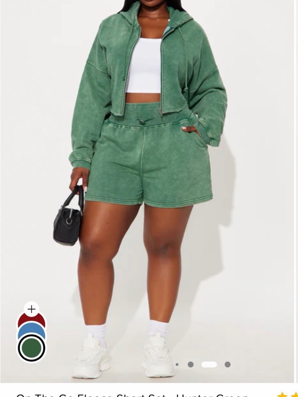 Fashion Nova Hunter Green High Waist Women’s Short set